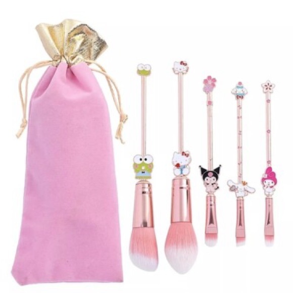 Sanrio Character Makeup Brush Set - Pink and Gold - Picture 8 of 13